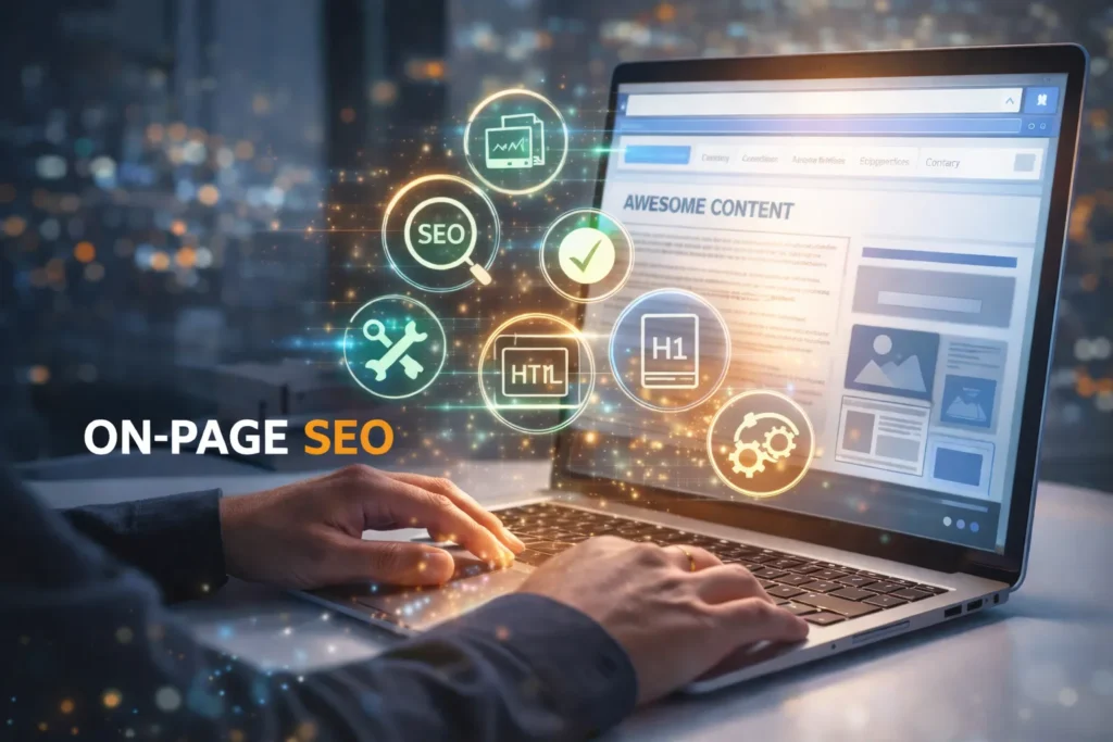 An SEO expert applying On-Page SEO on a E-commerce websites