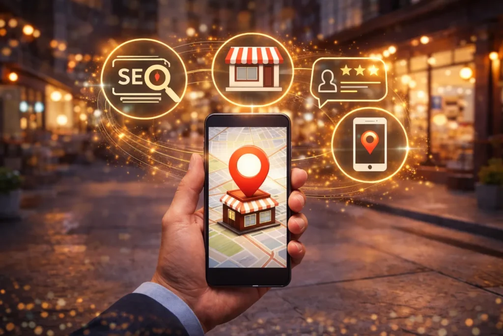 Someone applying SEO for Local Businesses