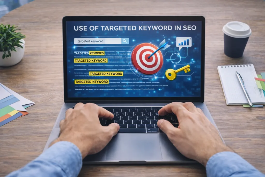 Someone using targeted Keyword in SEO