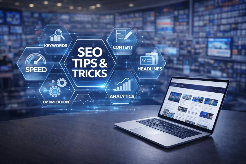 Rank News Content on Google on a laptop