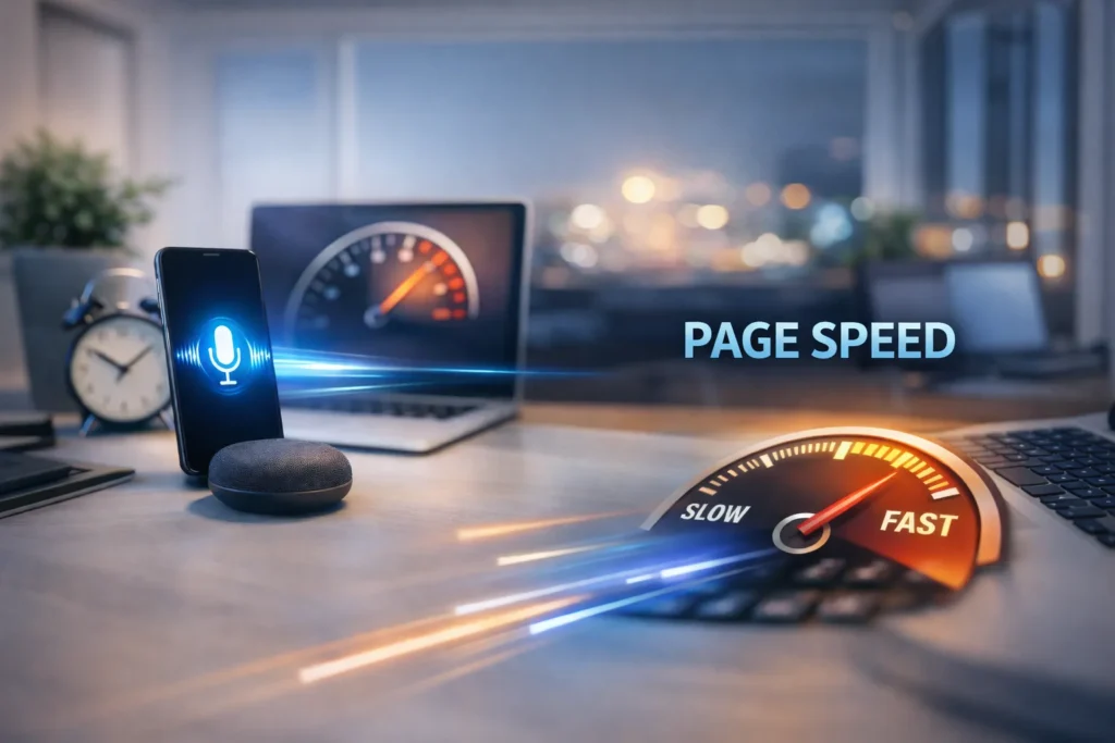 This image Importance of Page Speed for Voice Search